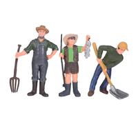 Beaupretty Figuras de Trabajador Agrícola de Plástico Ecológico 3 Piezas Miniaturas Realistas para Decoración de Paisajes y Juguete Educativo Infantil Set de Granjero y Trabajador para