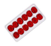 Beaupretty Flores Preservadas Rosas Rojas 3-4 Cm, Caja 12 Piezas, Decoración para Bodas, Obsequio San Valentín, Flores Inmortales sin Mantenimiento, Decoración Hogar y Eventos