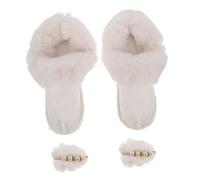 Beaupretty Forro de Zapatos de Invierno con Peluche Grueso y Desmontable Forro Interior Cálido y Resistente al Viento para Calzado con Pompón Blanco para Interior y Exterior