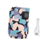 Beaupretty Funda Calentador de Biberones USB Portátil para Bebés Recién Nacidos, Bolsa Aislante Negra de Poliéster Temperatura Ajustable, Uso en Casa y Coche, Práctico y Desmontable