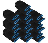 Beaupretty Fundas para Dedos para Juegos Móviles Antisudor y Antideslizantes, Unisex, Fibra De Carbono Negra y Azul, Talla Única, Confort Ajustable, 10 Pares, Protección para Pantalla Táctil Portátil