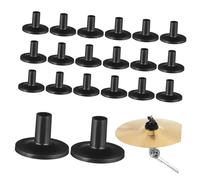 Beaupretty Fundas para Platillos de Batería 20 Piezas, Fundas Negras de Plástico 3,8x1,96 Cm, Protectores para Soportes de Platillos, Accesorios Compactos para Instrumentos Musicales