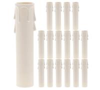 Beaupretty Fundas para Velas Vintage de Plástico Blanco 25x100mm, 30 Piezas, Funda Antigoteo para Portalámparas de Candelabro, Aislamiento Térmico, Adecuado para Decoración de Arañas