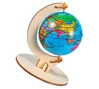 Beaupretty Globo Terráqueo de Madera Didáctico Hecho a Mano, Juguete de Aprendizaje Infantil DIY, Modelo Educativo para Aula y Hogar, Adorno Decorativo Educativo