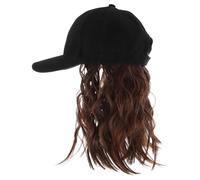 Beaupretty Gorra de Peluca Pelo Sintético Estilo Bobo Peluca Rizada Corta para Hombre y Mujer Gorra de Béisbol Extensiones de Pelo para Uso Diario y Eventos Especiales