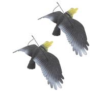 Beaupretty Gran Modelo Colgante de Águila Realista Negro Juguete Imitado para Expulsar Aves Decoración Simulada de Plástico Resistente 2 Piezas para Jardín y Juegos Infantiles
