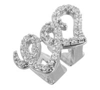 Beaupretty Grill de Doble Corazón con Circonitas Brillantes Accesorio Hip Hop para Cosplay Joyería Decorativa para Fiestas y Disfraces de Rapero Cómodo y Seguro