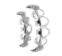 Beaupretty Grills de Cobre con Rhinestones Diseño y Vampiro para Cosplay y Fiestas Halloween Joyería Metálica Decorativa Adaptable y Fácil de Usar Compatible Mayoría de