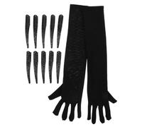 Beaupretty Guantes Negros de Halloween Garra de Gato, Material Resistente y Fácil de Usar, Ideales para Fiestas y Representaciones Teatrales Ambiente Terrorífico