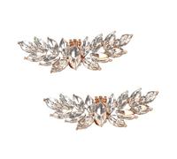 Beaupretty Hebillas de Zapatos Brillantes de Aleación Cristal Clip Decorativo Desmontable para Novia Accesorio para Bodas y Fiestas 2 Piezas Color Dorado Tamaño Compacto
