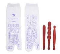 Beaupretty Herramienta de Masaje de Madera Natural para Acupresión y Automasaje, Varillas Ergonómicas Cuentas Redondas, Kit Portátil para Masaje de Pies y Cuerpo, Terapia Tradicional en Casa