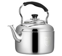 Beaupretty Hervidor de Agua Acero Inoxidable de 5l Silbato para Estufa, Tetera Segura y Confiable Boquilla de Diámetro Grande para Cocina