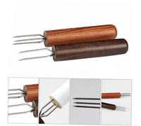 Beaupretty Horquilla de Extensión para Moxibustión 2 Piezas Madera de Palo de Rosa y Ébano Aguja Duradera Herramienta Portátil para Prolongar Calor Moxa en Terapia de Bienestar Corporal