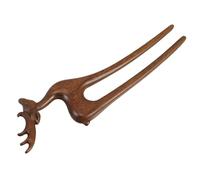 Beaupretty Horquilla de sándalo dorado palo de pelo de la vendimia horquilla de estilo antiguo horquilla de la vendimia horquilla de estilo chino alfiler Madera Marrón