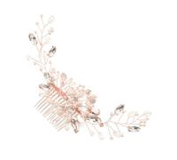 Beaupretty Horquilla Para El Pelo De Novia Con Forma De Hoja De Diamantes De Imitación Para Novia Accesorio Para El Pelo De Cristal