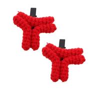 Beaupretty Horquillas Rojas de Ganchillo con Diseño Enojo Clips Divertidos para Flequillo Accesorios Creativos para Mujeres Fiestas y Estilistas