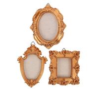 Beaupretty Imanes para Marcos de Fotos de Nevera Dorados, Set de 3 Mini Marcos Rectangulares y Ovalados, Decoración Creativa para Refrigerador, Accesorios para Cocina, Tamaño