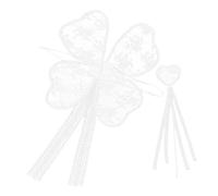 Beaupretty Juego De 2 Varitas De Hada De Encaje Con Apliques De De Encaje Rosa Para Mujer Disfraz De Hada Accesorio De Cosplay De Cupido Parche De Bordado Diente De