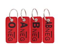 Beaupretty Juego de 4 Llaveros de Sangre Tipo, B, Diseño Único de Tela, Resistentes al Desvanecimiento, Ideales para Decoración en Fiestas de Halloween