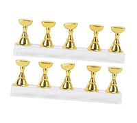 Beaupretty Juego De Bases De Uñas Magnéticas Barra Acrílica Dorada Soporte De Exhibición Para Práctica y Decoración De Uñas Postizas 5 Piezas Para Artistas y Principiantes