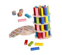 Beaupretty Juego de Bloques Apilables para Niños Juguete Educativo de Madera 54 Piezas para Aprendizaje Juguetes de Educación Temprana Actividades Creativas Juego de Mesa