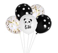 Beaupretty Juego de Globos de Látex Diseño de Panda para Fiesta de Cumpleaños, 15 Piezas Cinta Negra, Decoración Colorida para Cumpleaños y Dormitorio
