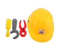 Beaupretty Juego de Herramientas Plástico con Casco Realista, Alicates, Destornillador y Llave Inglesa, Set Educativo de Construcción para Juegos de Simulación y Disfraces Infantiles