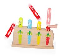 Beaupretty Juguete de Madera Pop Up Infantil de Palos de Colores para Niñas Educativo para Desarrollo Cognitivo y Coordinación Mano Superficie Lisa y Seguro Estilo Aleatorio