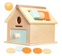 Beaupretty Juguete Montessori para Pequeños 1-3 Años Caja de Monedas de Madera Educativa y Compacta Juego Sensorial para Desarrollo de Motricidad Fina y Aprendizaje Preescolar