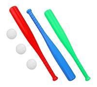 Beaupretty Kit de Béisbol Infantil 3 Bates y 3 Balones de Plástico ABS, Diseño Portátil, Seguro y Liviano para Niños en Patios y Juegos Educativos