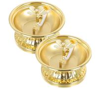 Beaupretty Lámparas de Queroseno de Aleación Vintage Dorado para Decoración del Hogar y Uso en Templos, Pack de 2 Piezas Pulidas para Uso Prolongado