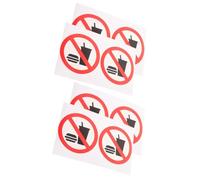 Beaupretty Letrero Adhesivo de Pvc para Prohibir Comer y Beber, 4 Piezas, Uso Interior y Exterior, Señal Estética y Funcional para Tiendas y Oficinas