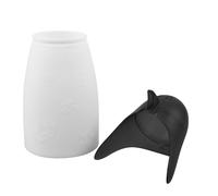 Beaupretty Limpiador de Microondas a Vapor Portátil Forma de Pingüino, Botella Vaporizadora para Cocina y Refrigerador, Solución Limpiadora a Vapor Agua y Vinagre, Color Negro