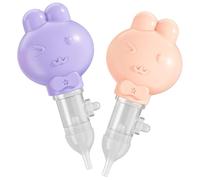 Beaupretty Limpiador para Bebés 2 Piezas de Silicona Suave Aspirador Manual Antirretorno Tamaño Pequeño para Recién Nacidos Colores Rosa y Púrpura Higiene Segura y Práctica para Uso