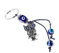 Beaupretty Llavero Colgante Búho de Aleación de Zinc Cuentas de 12 Mm, Color Azul Ojo Mal de Ojo, Accesorio Decorativo para Bolsos y Mochilas, Charm Llavero para Mujer, Diseño Versátil