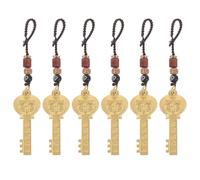 Beaupretty Llavero Colgante de Dragón de Latón 6 Piezas, Amuleto del Zodiaco Chino para Hombres y Mujeres, Adorno de Suerte para Bolso, Mochila y Decoración Feng Shui