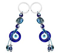 Beaupretty Llavero Colgante Vintage de Aleación de Zinc Ojo Turco Azul, 2 Piezas, Amuleto de Protección y Buena Suerte para Bolso, Mochila y Llaves, Accesorio Decorativo Unisex