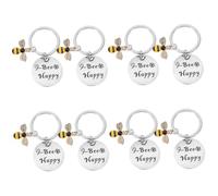 Beaupretty Llavero De Abeja F Día Del Llaveros Mini Etiqueta Gracias Llavero Colgantes Clave Colgante De Llavero Favores De Fiesta Acero Inoxidable 2 Piezas X 4