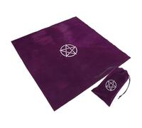 Beaupretty Mantel de Altar de Terciopelo Morado 60x60 Cm con Bolsa de Almacenamiento 11.5x18 Cm con Cordón para Cartas de Tarot y Herramientas de Adivinación, Paño para Tiradas y Rituales
