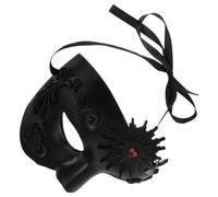 Beaupretty Máscara Veneciana Negra de Media Cara para Carnaval y Fiestas, Diseño Steampunk Único en Abs, Ajustable para Adultos y Hombres en Bailes de Mascarada