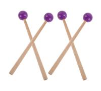 Beaupretty Mazos de Percusión de 4 Piezas para Xilófono y Campana, Mazos de Vibráfono con Mango de Madera, Color Púrpura, Accesorios Musicales Escolares Práctica Profesional