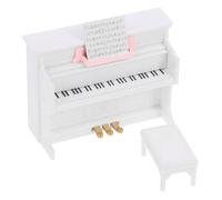 Beaupretty Mini Piano Blanco para Casa de Muñecas Instrumento Musical Decorativo Realista para Miniatura Accesorio Duradero y Detallado para Proyectos DIY