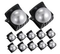 Beaupretty Mini Pinzas Pelo Accesorio Elegante para Sujetar el Flequillo 12 Diseño de Perlas en Plástico Negro Adecuado para Mujeres Cuidado Diario