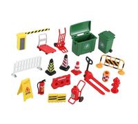 Beaupretty Mini Señales de Tráfico y Barreras de Simulación Juguetes Educativos para Enseñanza Clase y Decoración Temática de Infraestructura Vial Miniatura para Mesas de Arena y Fiestas