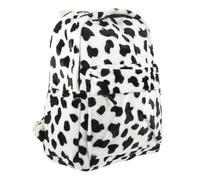 Beaupretty Mochila Escolar con Estampado de Vaca Adorable de Peluche Ligera y Cómoda para Estudiantes y Viajes de Compras Diseño Lavable y Resistente al