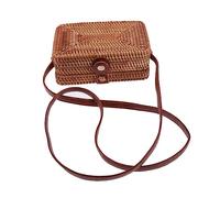 Beaupretty Mochila Redonda de de Ratán para Mujer Bandolera Mini Diagonal Artesanal Bolsa Casual Tejida Mano para Playa y Diseño Elegante y Funcional