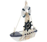 Beaupretty Modelo de Barco de Vela Mediterráneo de Madera Flotador Decorativo, Figura Náutica para Decoración de Escritorio y Centro de Mesa en Sala, Oficina o Hogar, Estilo Playa
