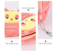 Beaupretty Monedero de Peluche 4 Piezas para Mujer y Niña Cartera Suave y Compacta Diseño 3D de Oso Tímido Búho Rojo Panda Azul y Rana Verde Adecuado para Uso Diario y Organización de