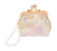 Beaupretty Monedero De Perlas Chino Pequeño Monedero Vintage De Cambios Bolsa De Joyería De Brocado Chino para Uso Diario y Eventos Sociales