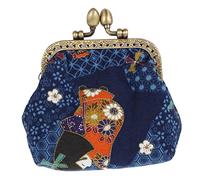 Beaupretty Monedero Mini Retro De Mano para Mujer Bolsa De Almacenamiento De Cambios Mano para Adolescentes y Diseño Creativo y Azul